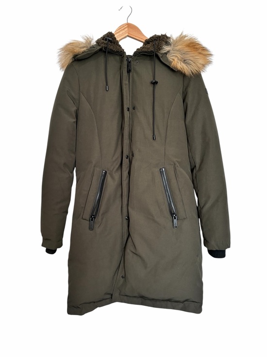 Sam Edelman Jackets & Blazers - Sam Edelman Loren Olive Hooded puffer Parka Coat with Faux Fur Trim